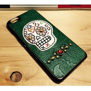 画像: VATOS　カスタムメイド　メキシカンスカルi-phone6・6s専用ハードケース 　スタッズ